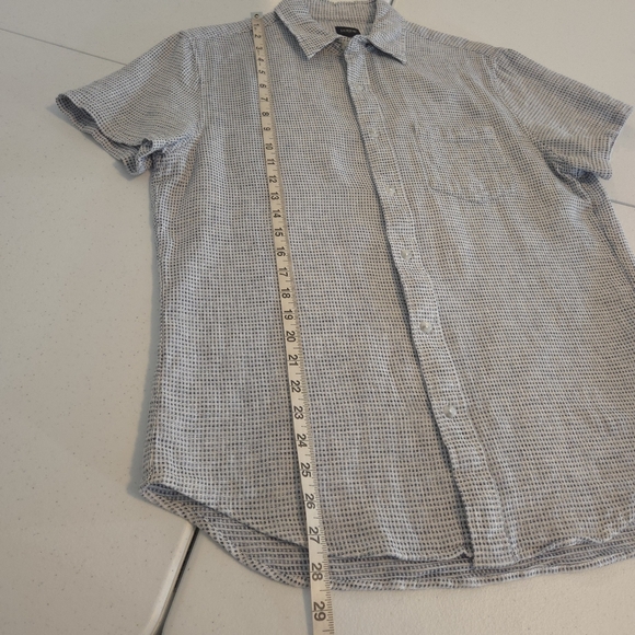 J. Crew Men's Short Sleeve Dobby Dot Shirt Linen Blend - Picture 10 of 10